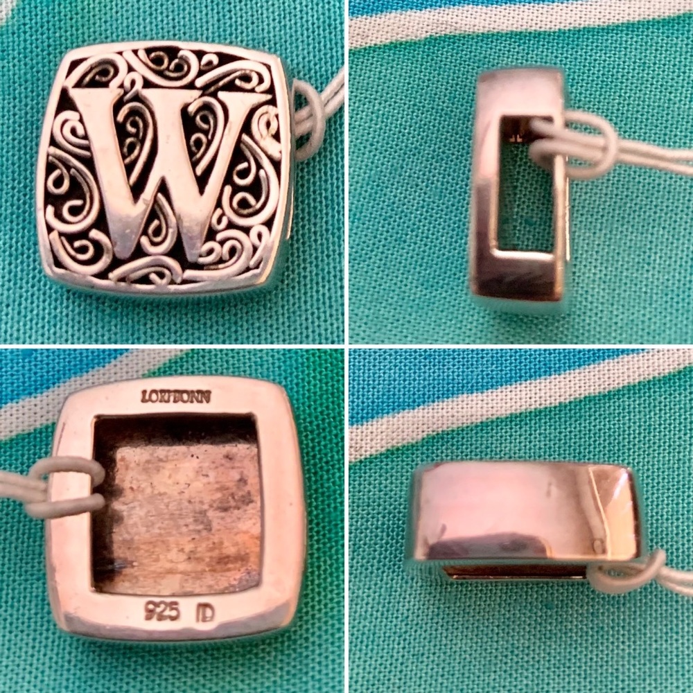 NWT Lori Bonn 925 Initial “W” Bonn Bons Slide Charm - Picture 5 of 5